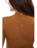 Bluza cu guler cu nervuri, caramel 0329 - Magazin online - Boutique